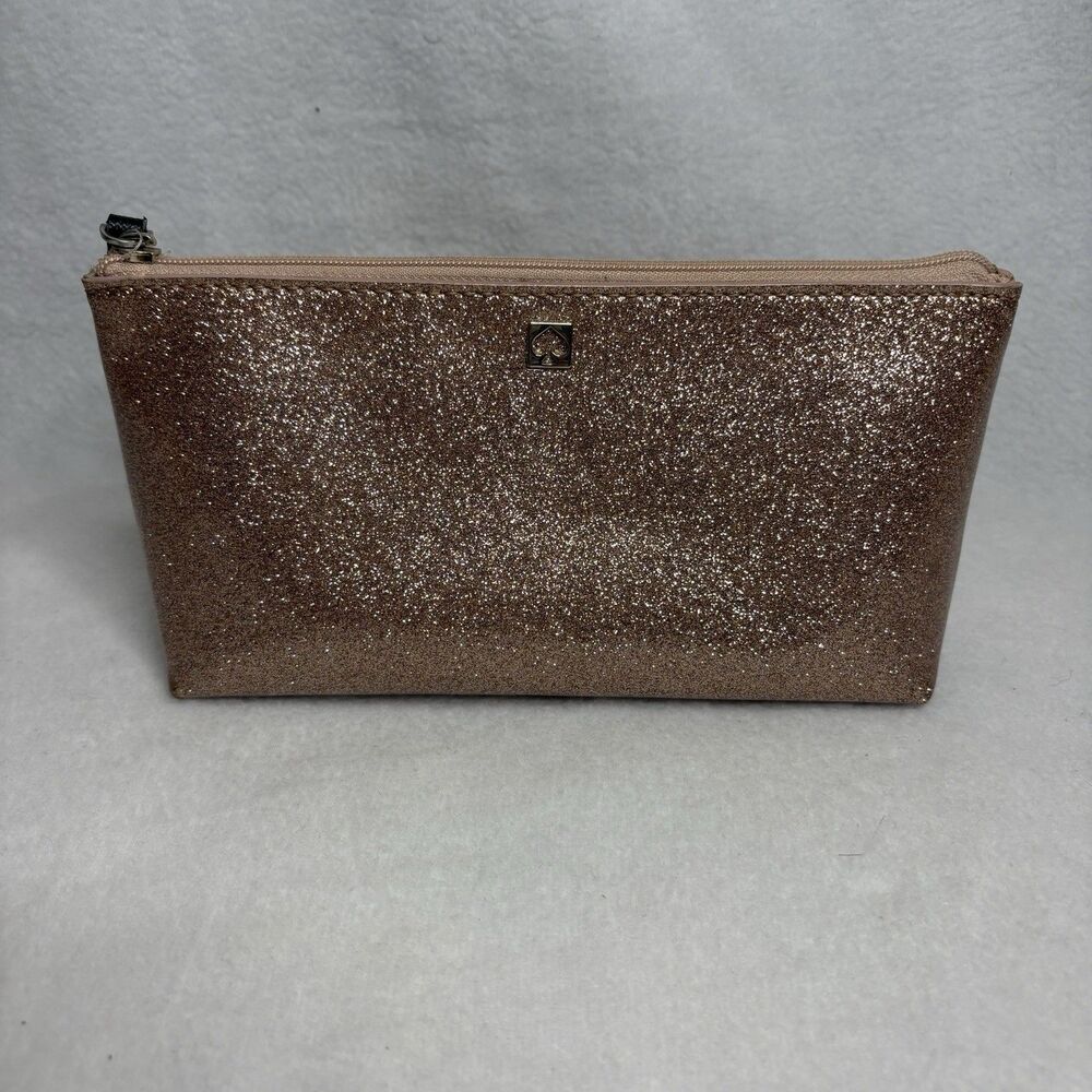 kate spade new york Mavis Street  Little Shiloh Silver Glitter Makeup Pouch Bag